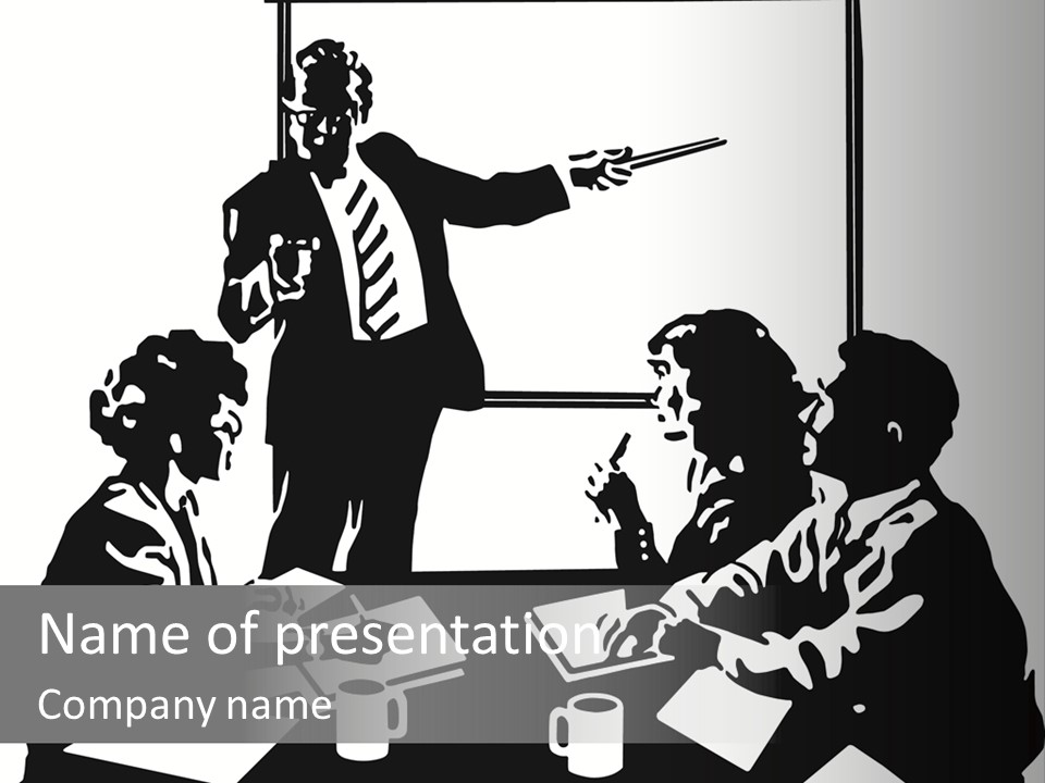 People Offices Pointing PowerPoint Template