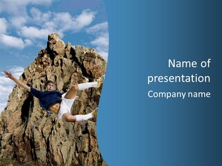 Coastline Rock Cliff PowerPoint Template