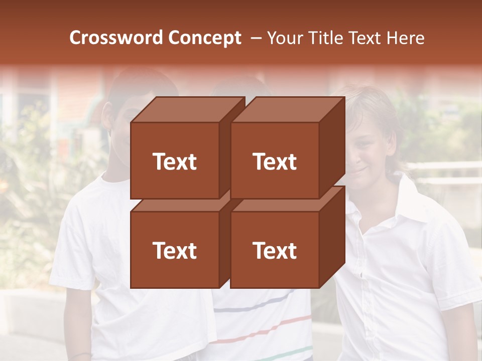 A Group Of Young Boys Standing Next To Each Other PowerPoint Template