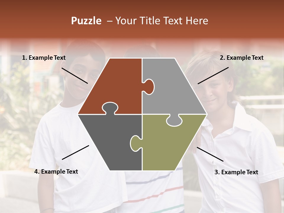A Group Of Young Boys Standing Next To Each Other PowerPoint Template