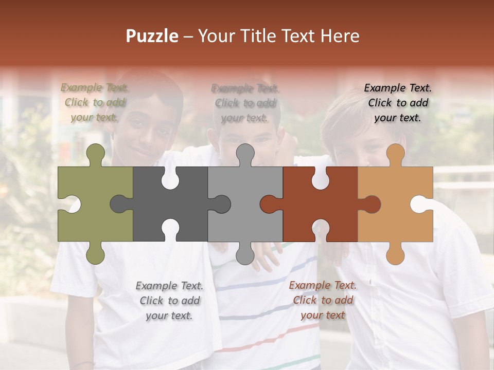 A Group Of Young Boys Standing Next To Each Other PowerPoint Template