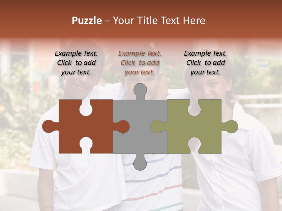 A Group Of Young Boys Standing Next To Each Other PowerPoint Template