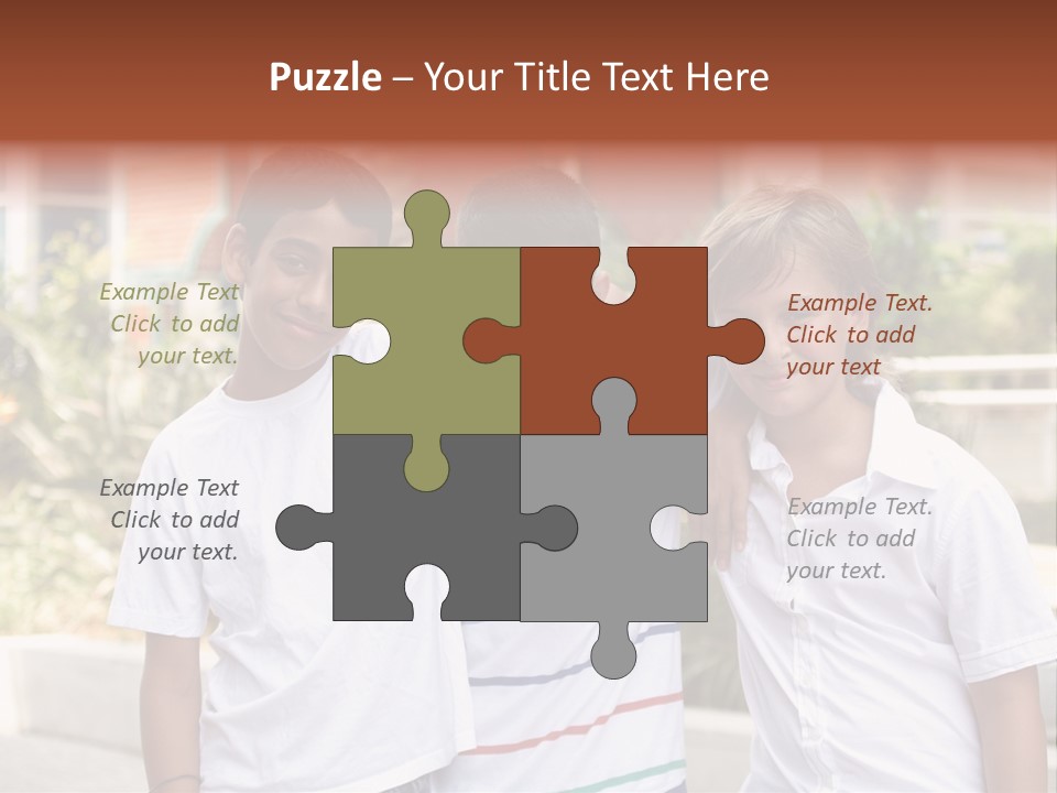 A Group Of Young Boys Standing Next To Each Other PowerPoint Template