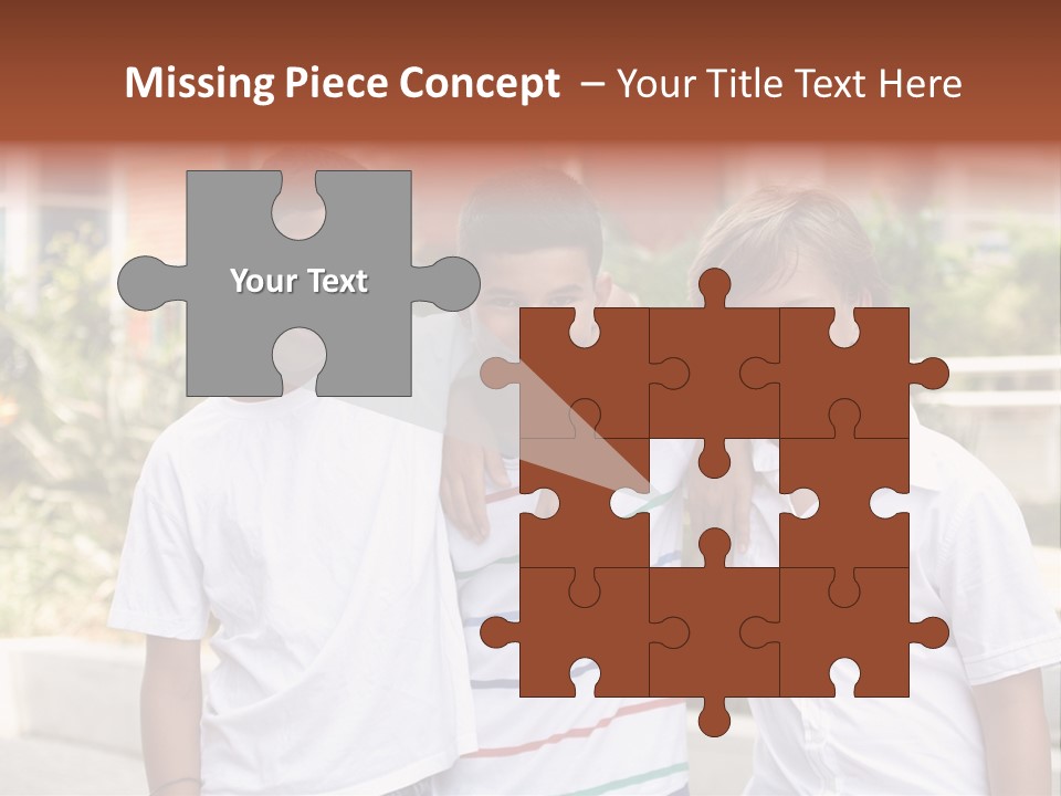 A Group Of Young Boys Standing Next To Each Other PowerPoint Template