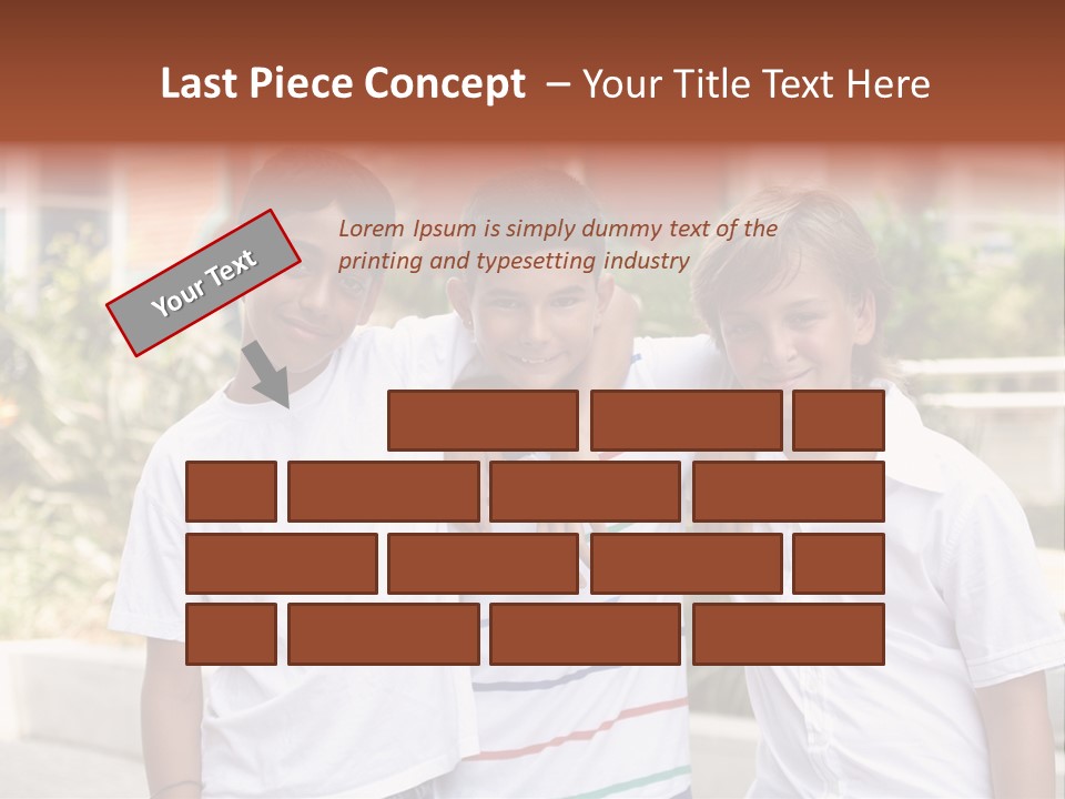 A Group Of Young Boys Standing Next To Each Other PowerPoint Template