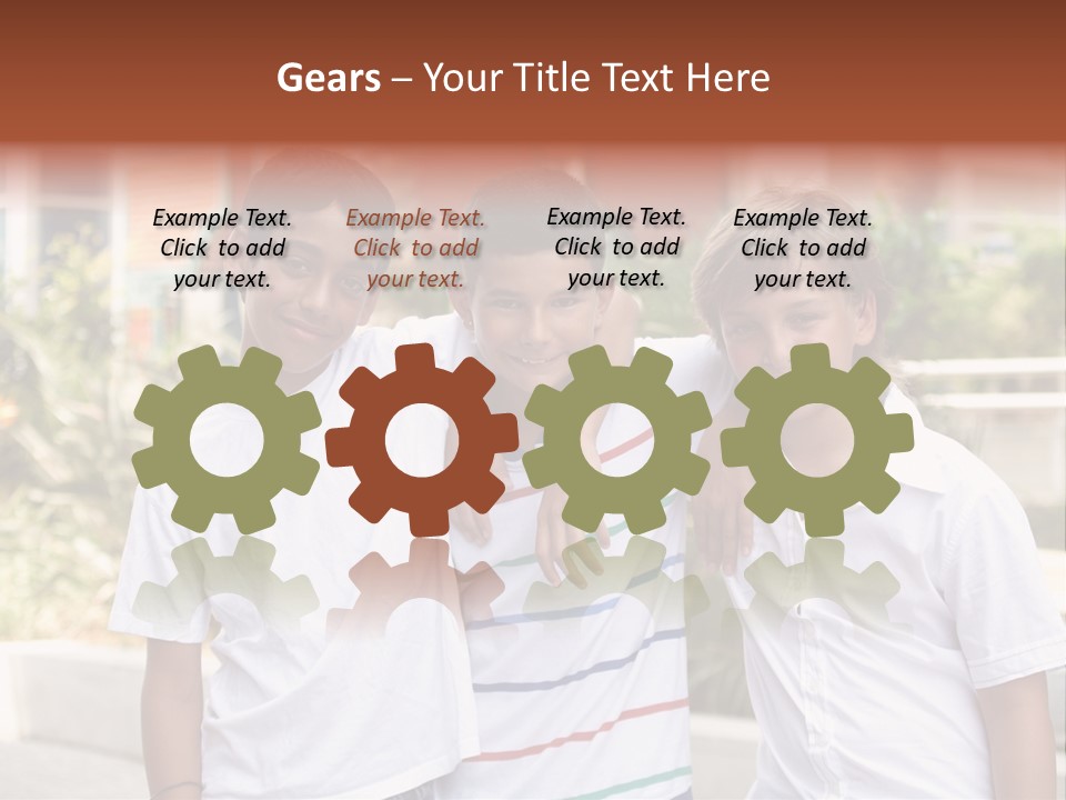 A Group Of Young Boys Standing Next To Each Other PowerPoint Template