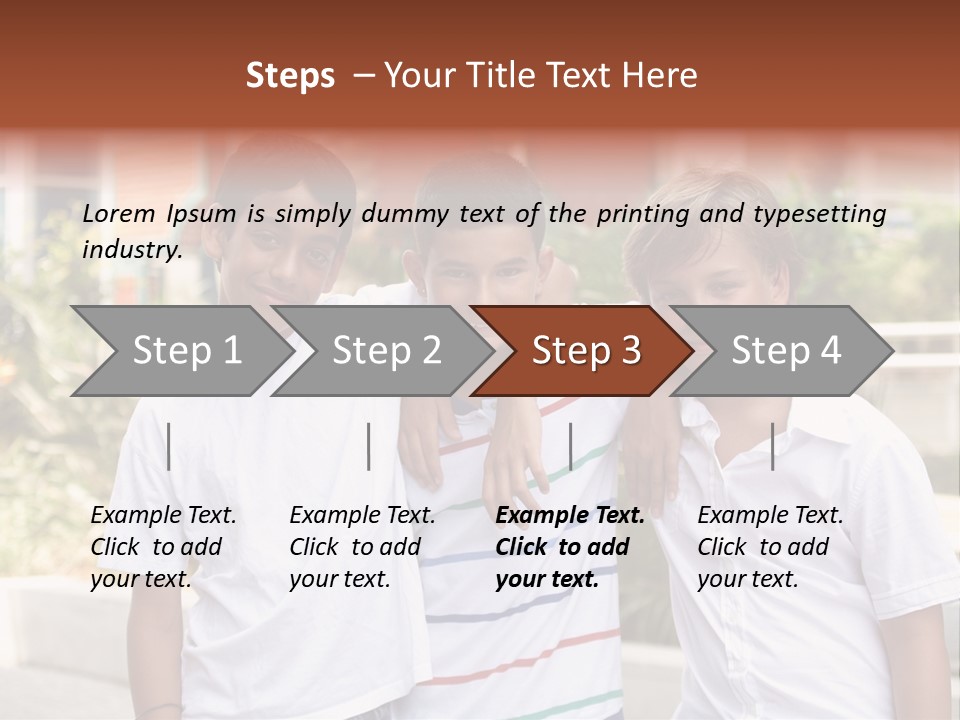 A Group Of Young Boys Standing Next To Each Other PowerPoint Template