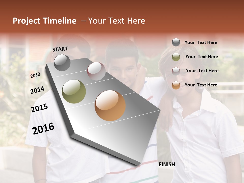 A Group Of Young Boys Standing Next To Each Other PowerPoint Template