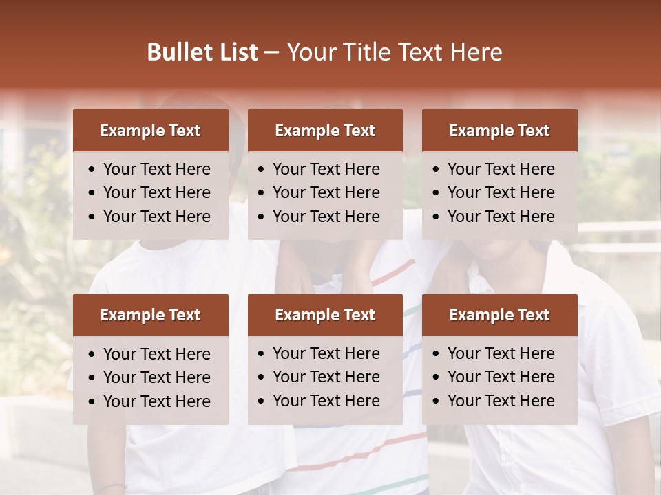 A Group Of Young Boys Standing Next To Each Other PowerPoint Template