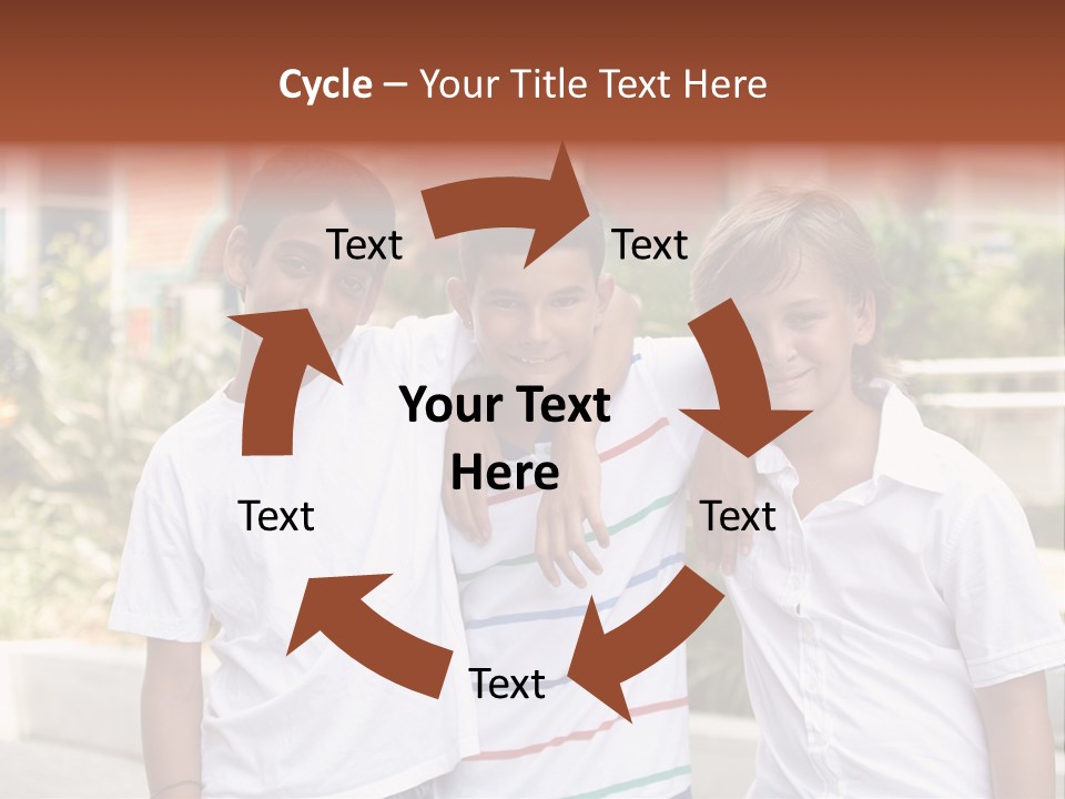 A Group Of Young Boys Standing Next To Each Other PowerPoint Template