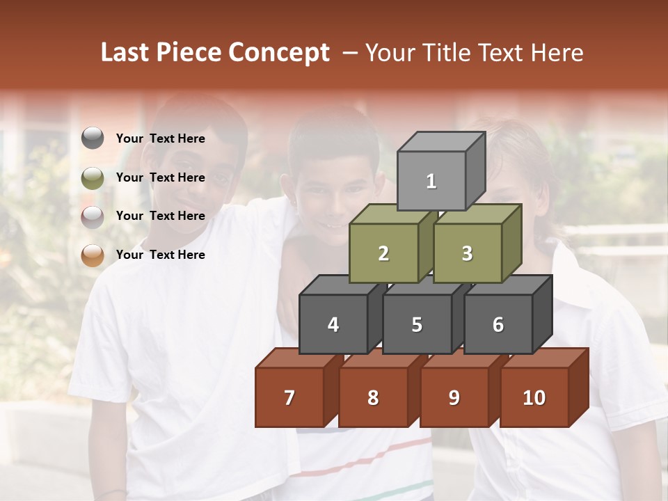 A Group Of Young Boys Standing Next To Each Other PowerPoint Template