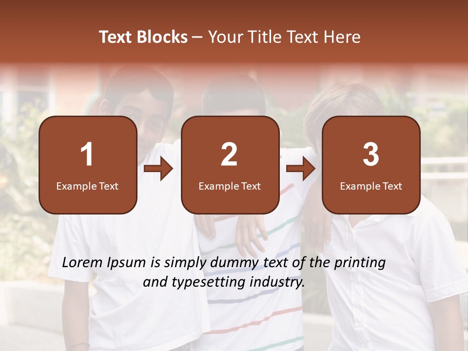 A Group Of Young Boys Standing Next To Each Other PowerPoint Template