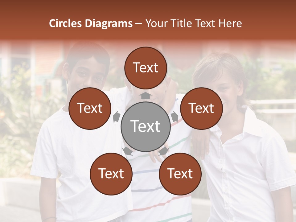 A Group Of Young Boys Standing Next To Each Other PowerPoint Template