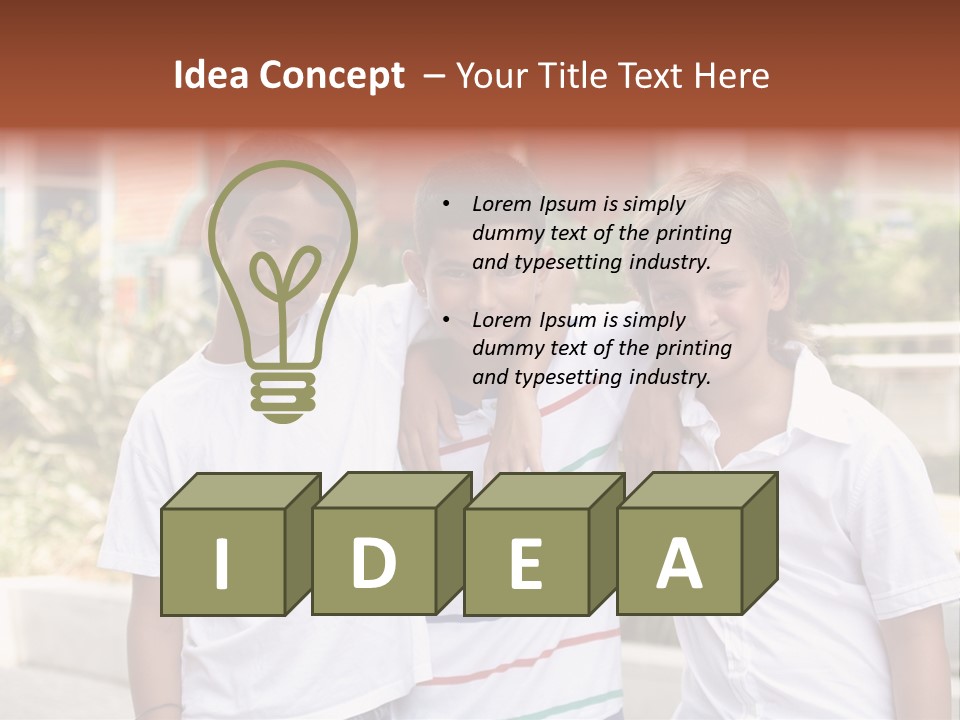 A Group Of Young Boys Standing Next To Each Other PowerPoint Template