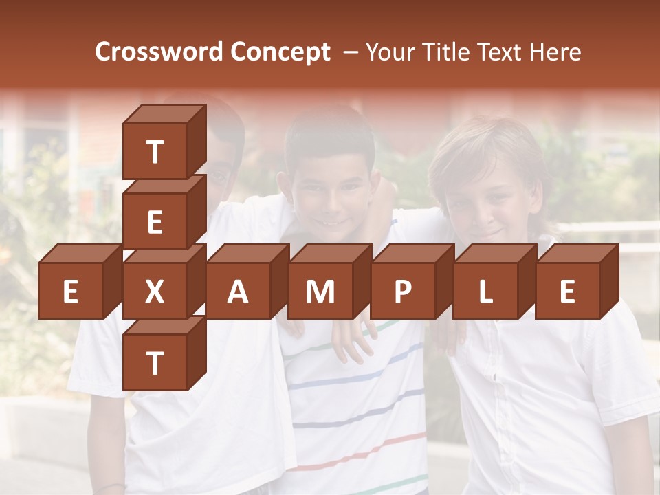A Group Of Young Boys Standing Next To Each Other PowerPoint Template