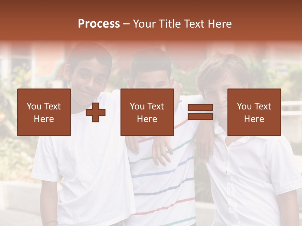 A Group Of Young Boys Standing Next To Each Other PowerPoint Template
