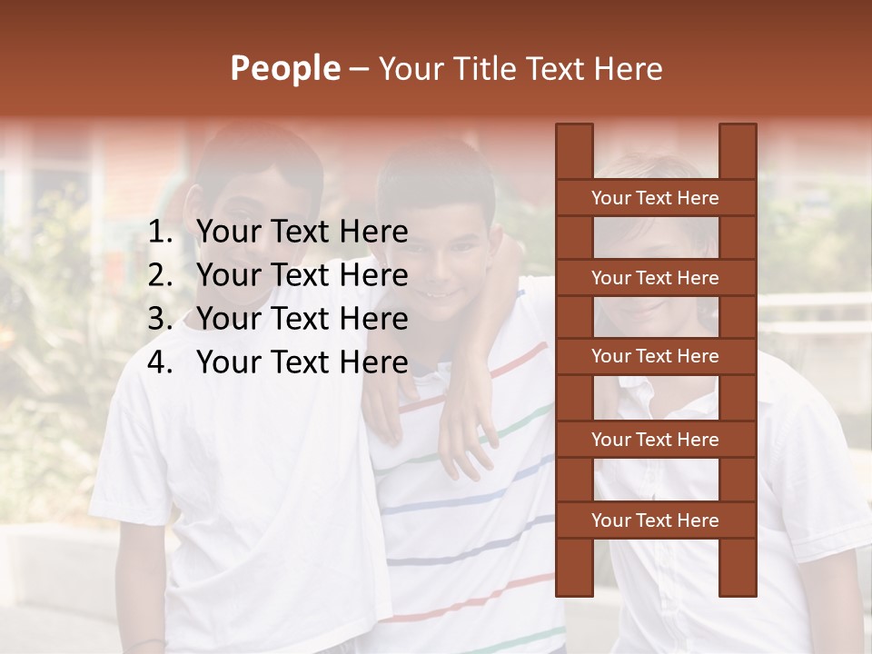 A Group Of Young Boys Standing Next To Each Other PowerPoint Template