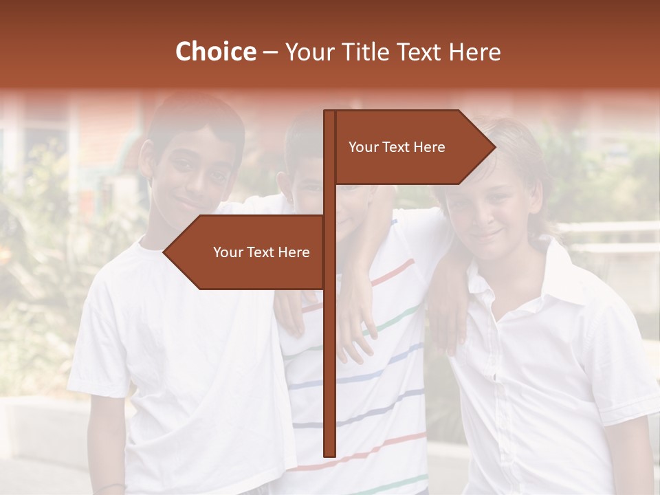 A Group Of Young Boys Standing Next To Each Other PowerPoint Template