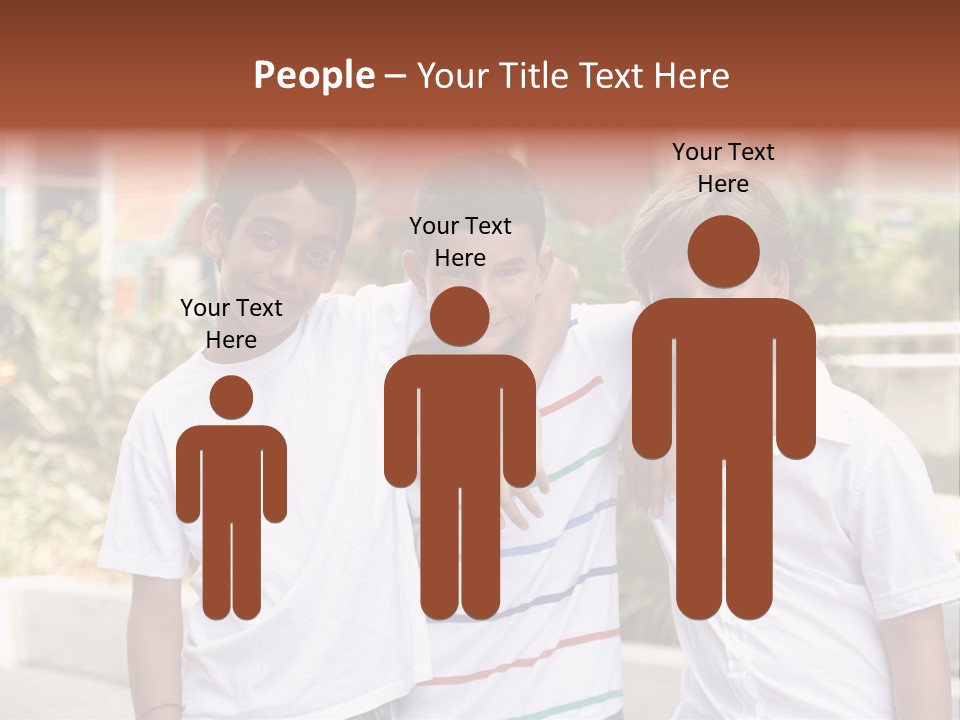 A Group Of Young Boys Standing Next To Each Other PowerPoint Template