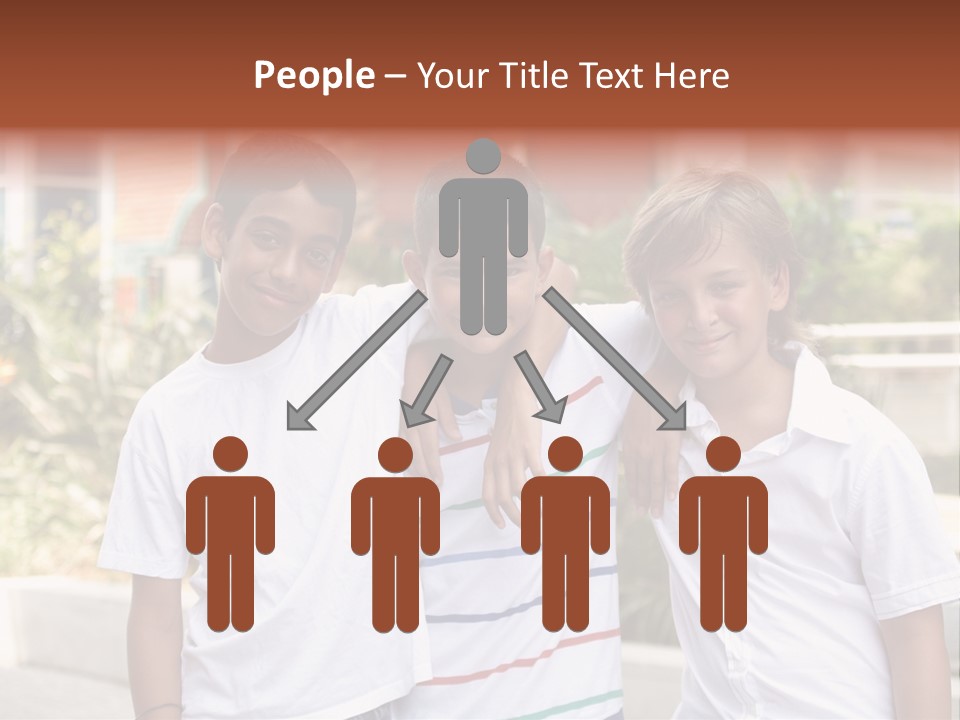 A Group Of Young Boys Standing Next To Each Other PowerPoint Template