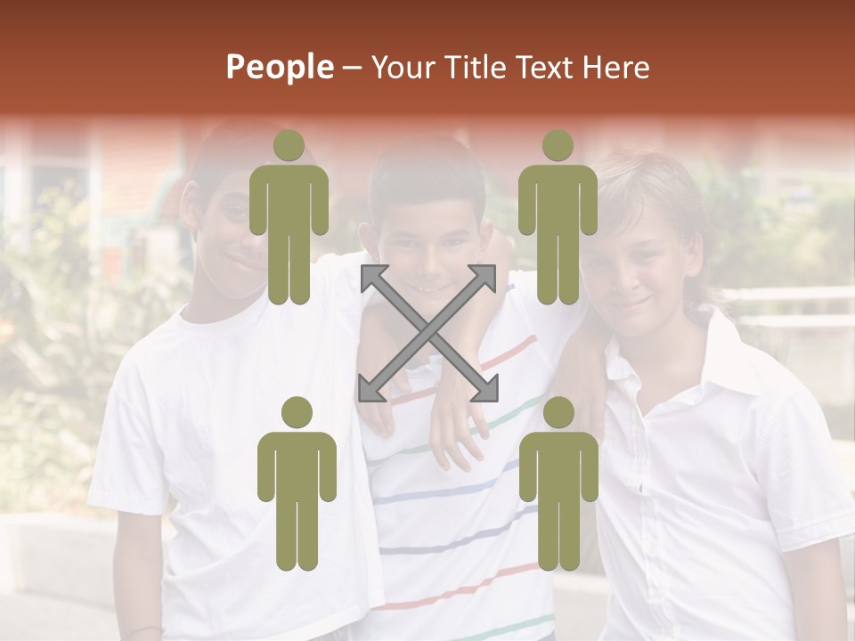 A Group Of Young Boys Standing Next To Each Other PowerPoint Template