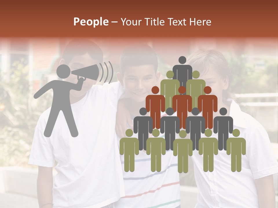 A Group Of Young Boys Standing Next To Each Other PowerPoint Template