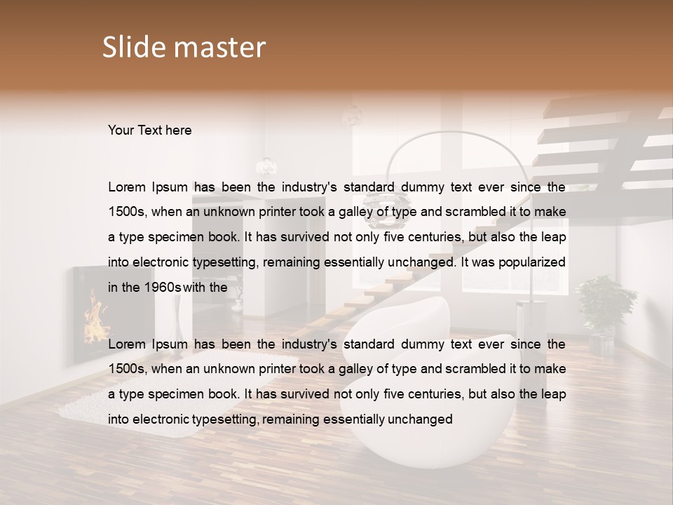 Window Stair Hall PowerPoint Template