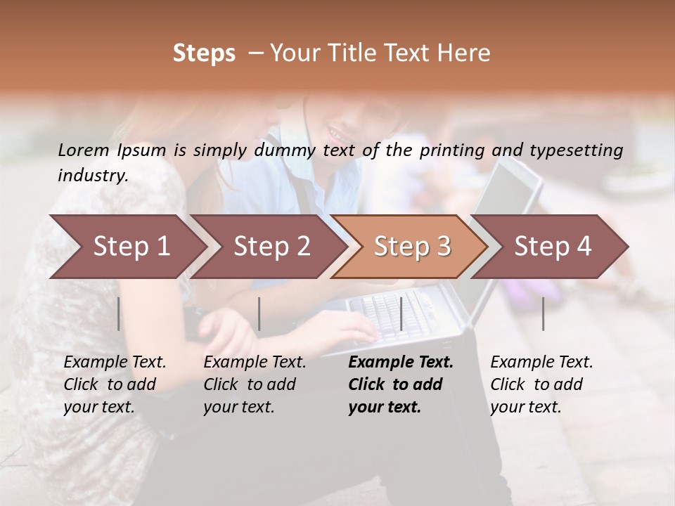 Women Attractive Step PowerPoint Template
