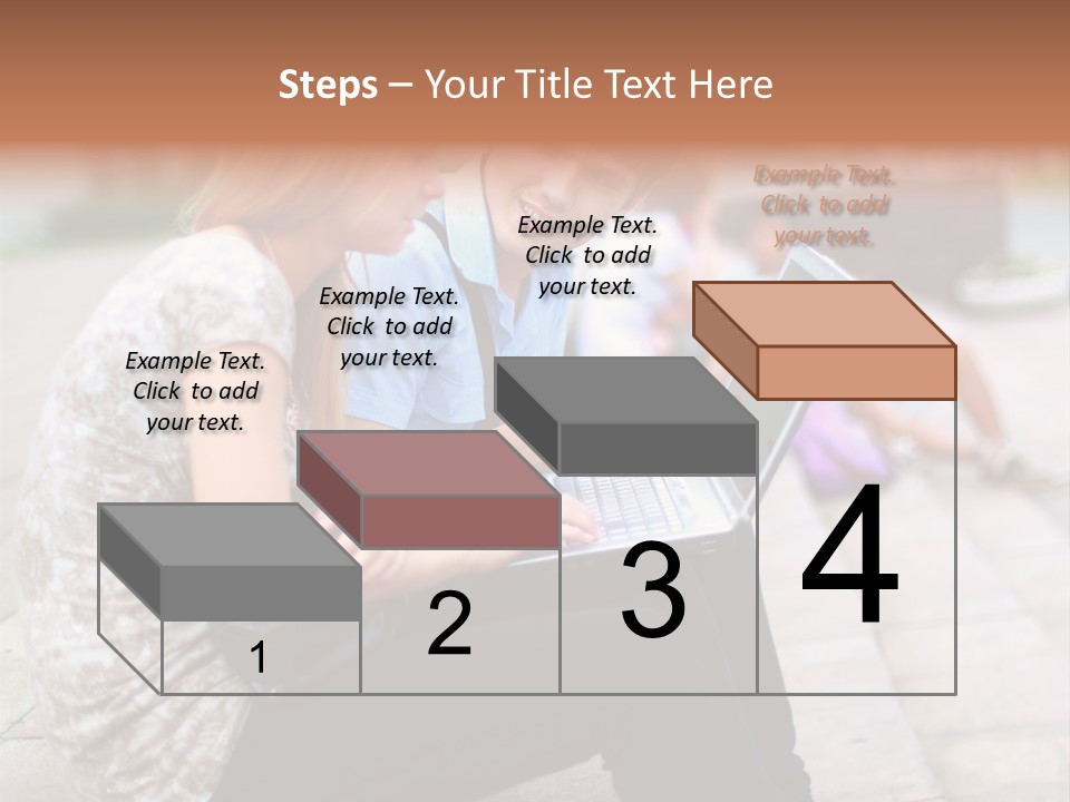 Women Attractive Step PowerPoint Template