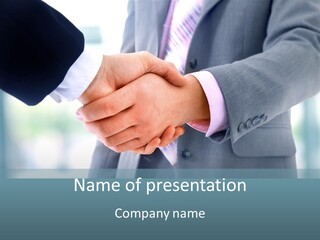 Shake Partnership Businessmen PowerPoint Template