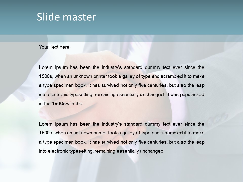 Shake Partnership Businessmen PowerPoint Template