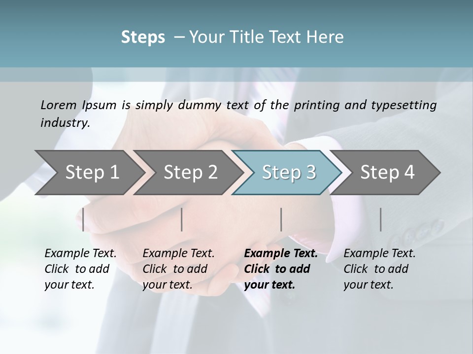 Shake Partnership Businessmen PowerPoint Template