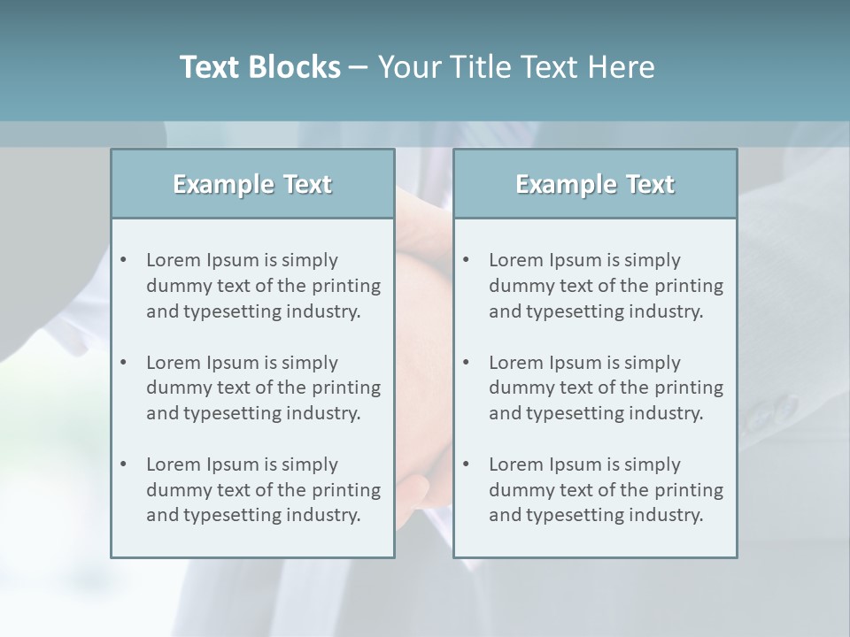 Shake Partnership Businessmen PowerPoint Template