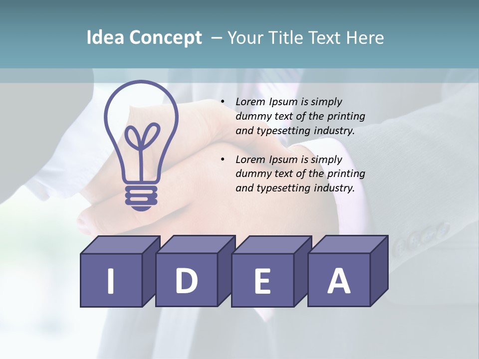 Shake Partnership Businessmen PowerPoint Template