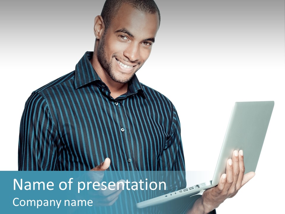 Bright Professional Laptop PowerPoint Template