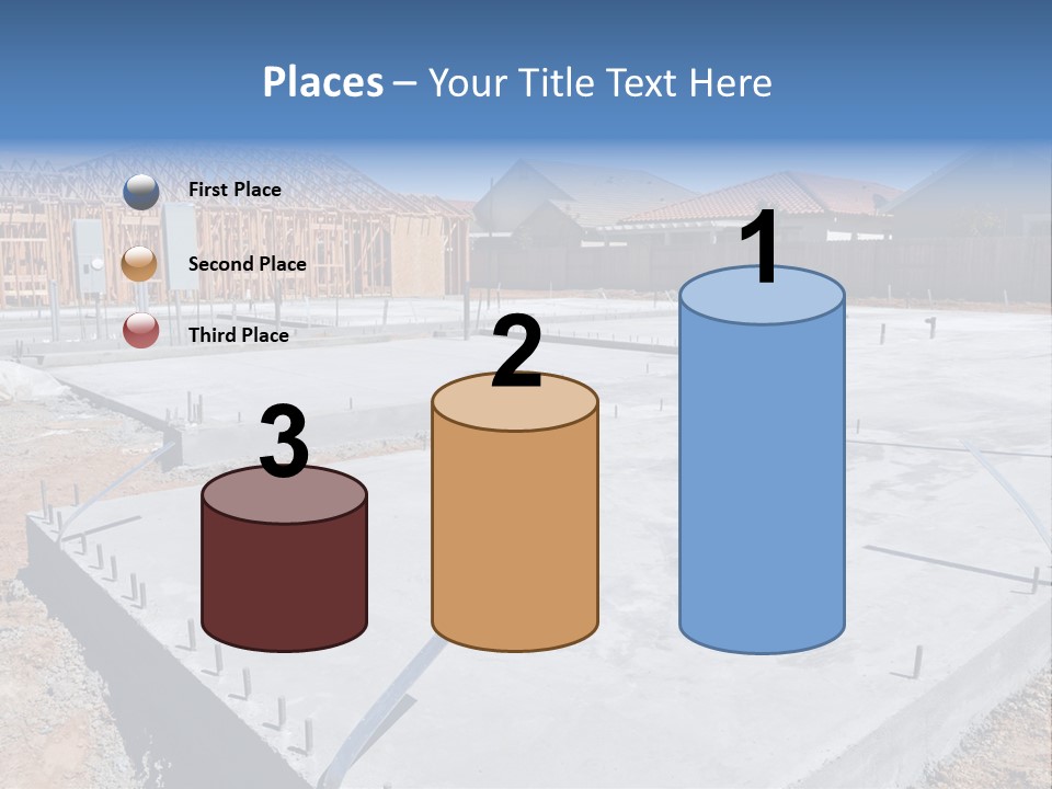 A House Being Built With A Lot Of Concrete PowerPoint Template