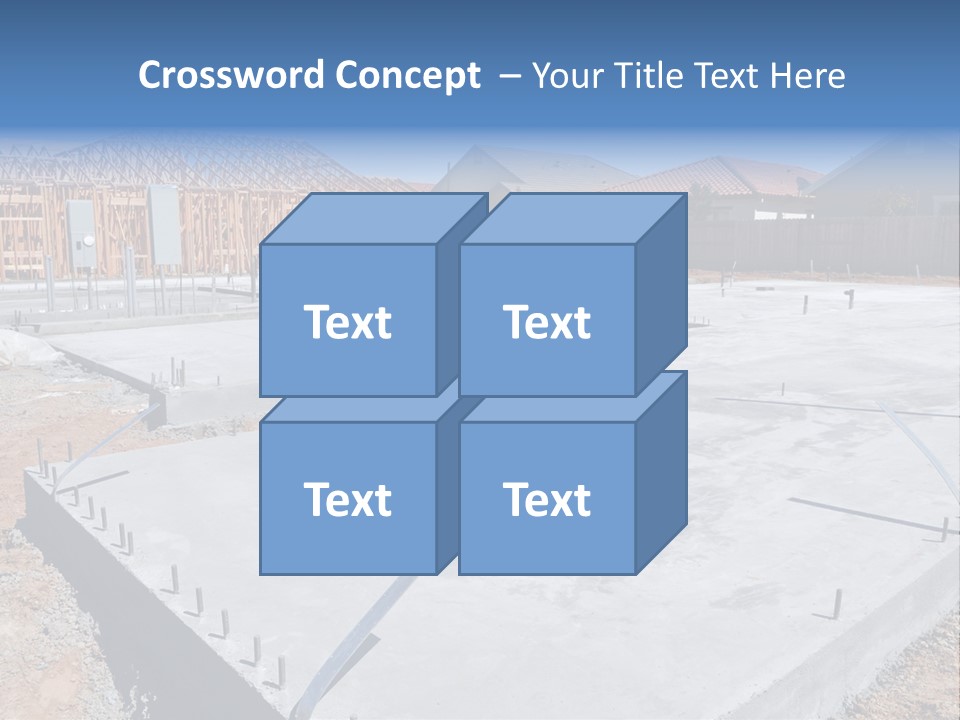 A House Being Built With A Lot Of Concrete PowerPoint Template