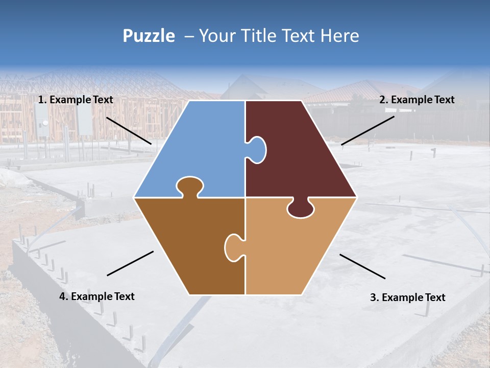 A House Being Built With A Lot Of Concrete PowerPoint Template