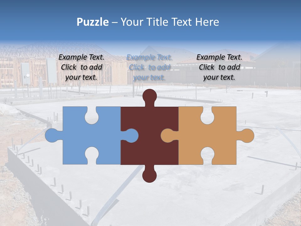 A House Being Built With A Lot Of Concrete PowerPoint Template