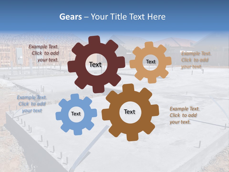 A House Being Built With A Lot Of Concrete PowerPoint Template