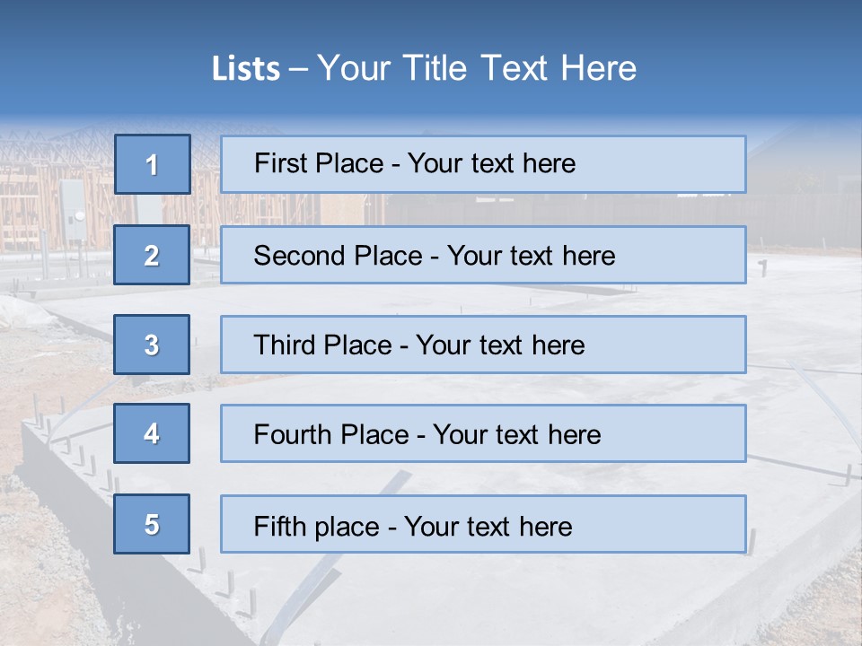 A House Being Built With A Lot Of Concrete PowerPoint Template