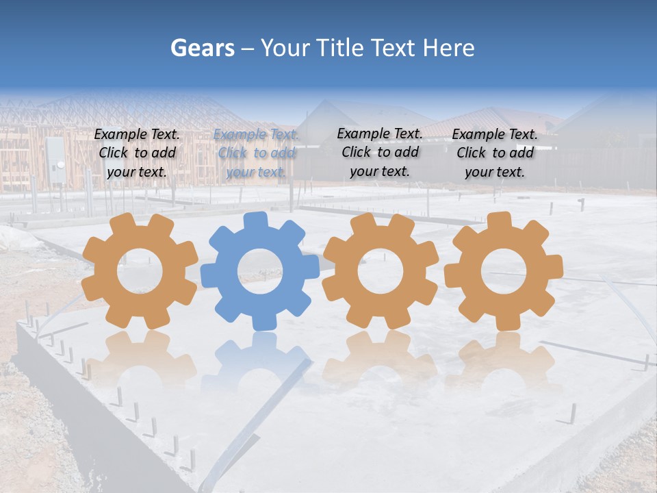 A House Being Built With A Lot Of Concrete PowerPoint Template