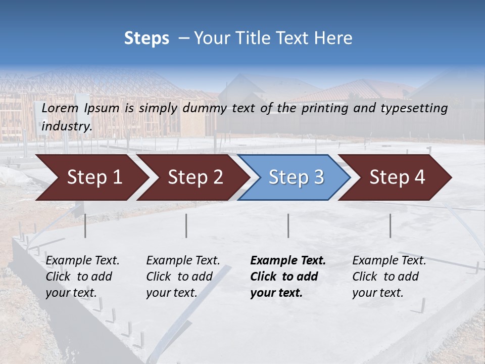 A House Being Built With A Lot Of Concrete PowerPoint Template