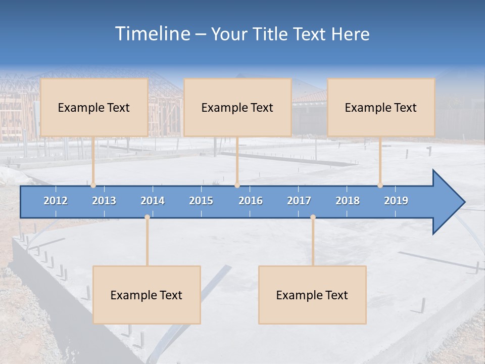 A House Being Built With A Lot Of Concrete PowerPoint Template
