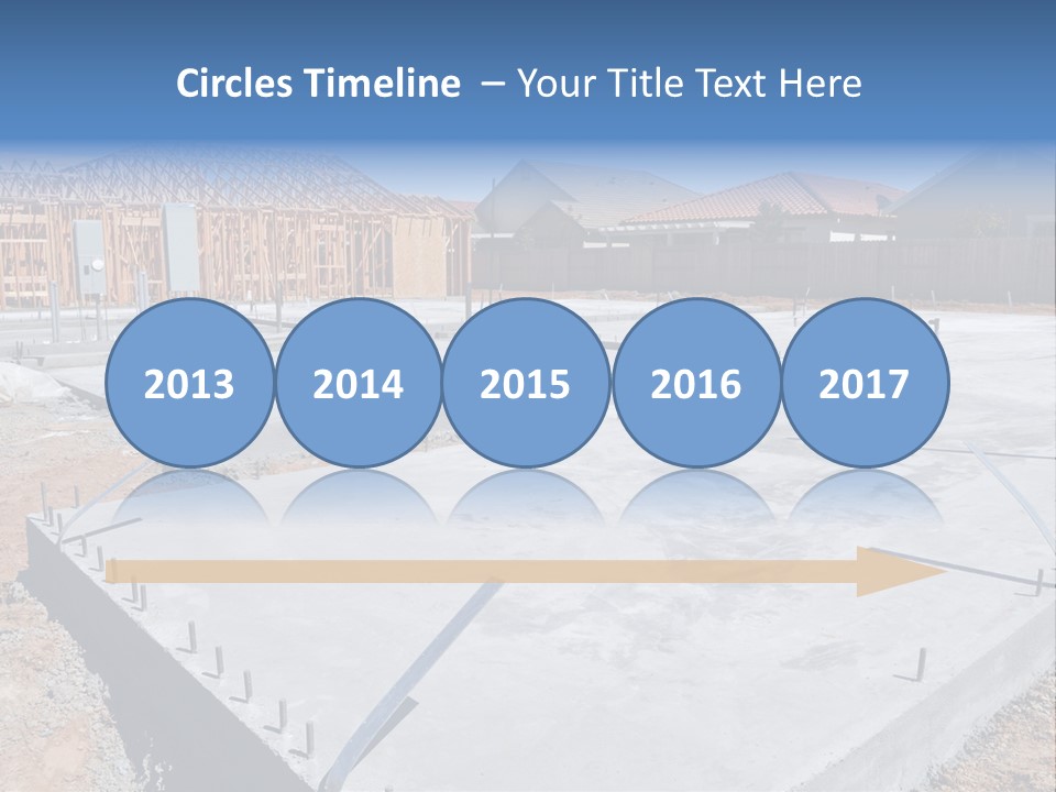 A House Being Built With A Lot Of Concrete PowerPoint Template