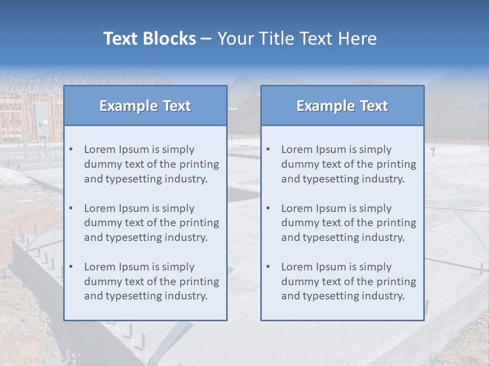 A House Being Built With A Lot Of Concrete PowerPoint Template