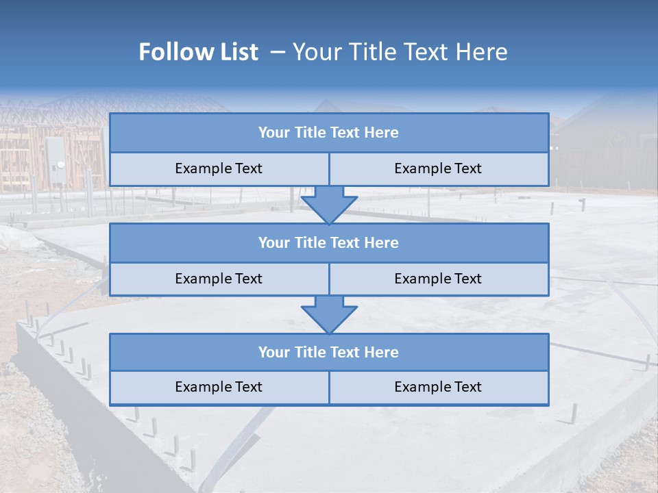 A House Being Built With A Lot Of Concrete PowerPoint Template