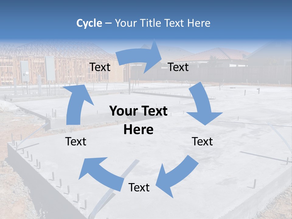 A House Being Built With A Lot Of Concrete PowerPoint Template