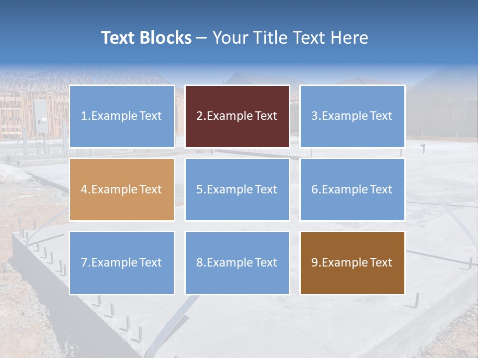 A House Being Built With A Lot Of Concrete PowerPoint Template