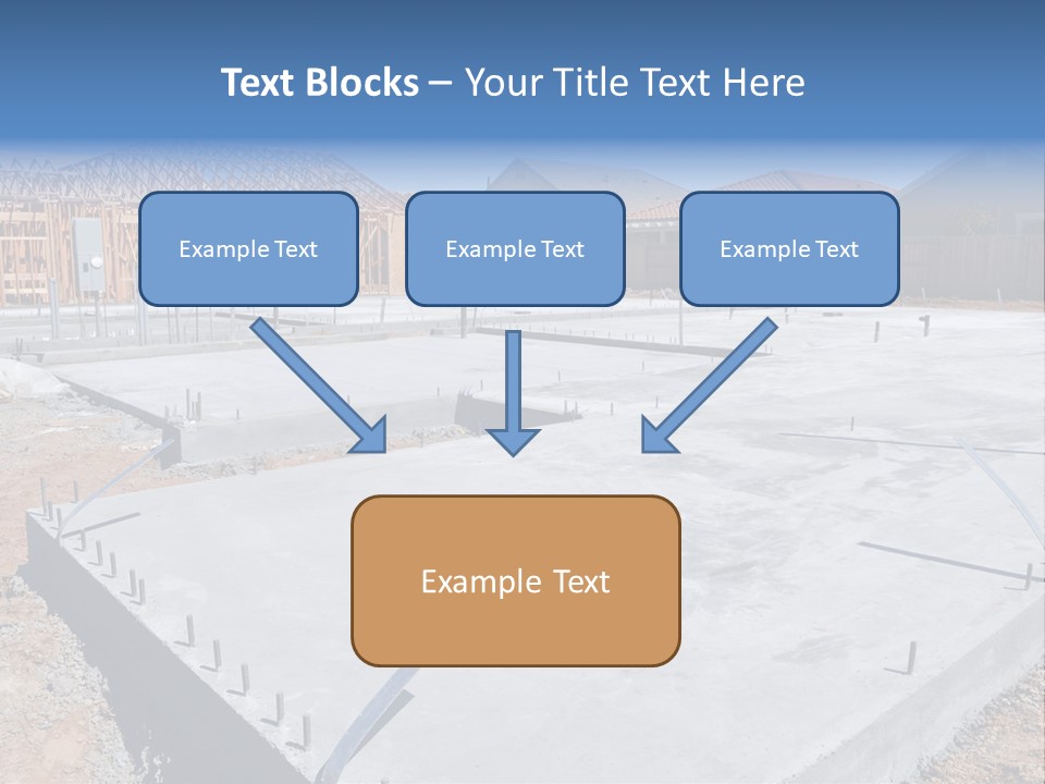 A House Being Built With A Lot Of Concrete PowerPoint Template